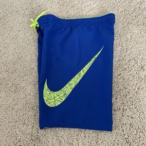 NIKE Boardshorts Mens M Mesh Brief Lined Swim Shorts Drawstring Pull-On Blue